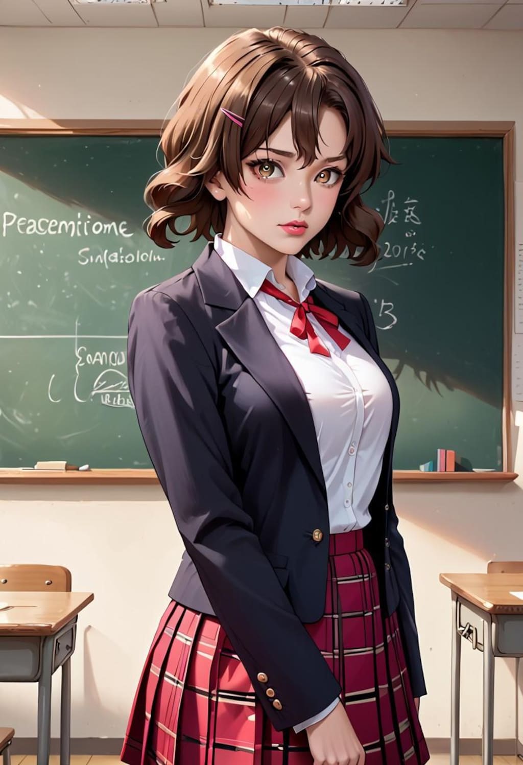 ショートヘア女子高生