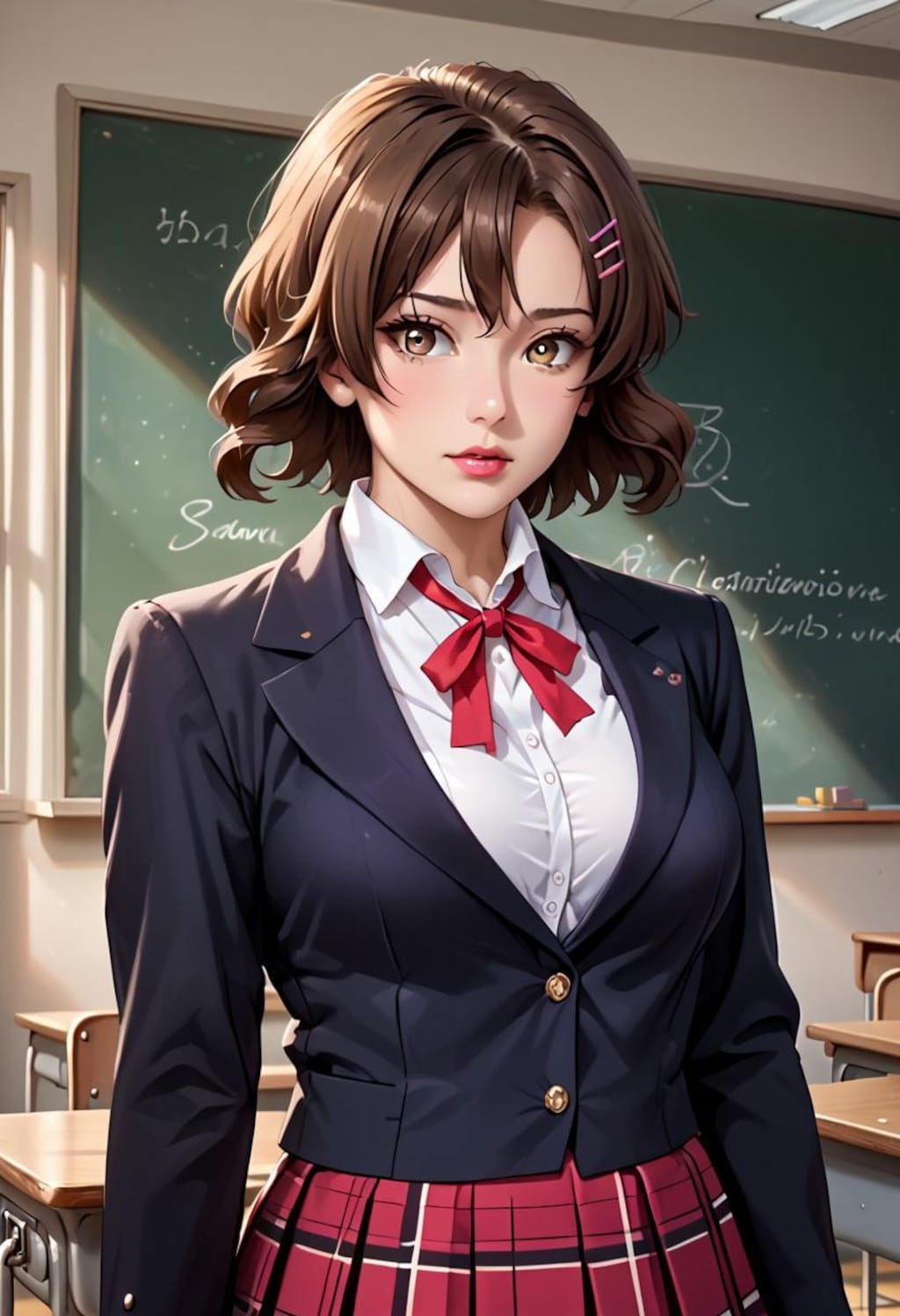ショートヘア女子高生
