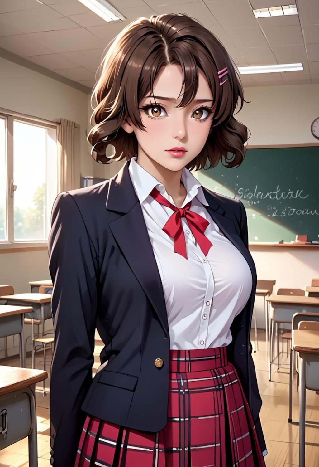 ショートヘア女子高生