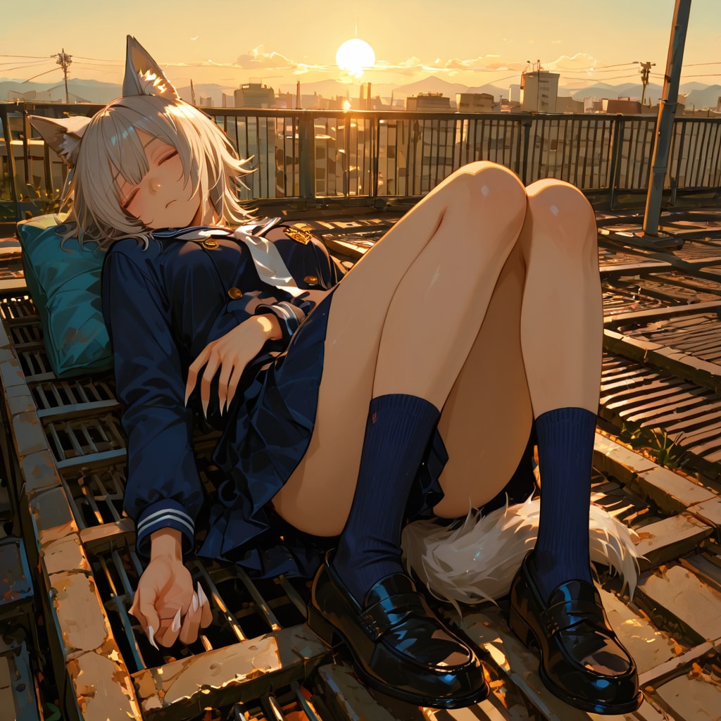 まだ寝てるオオカミ娘