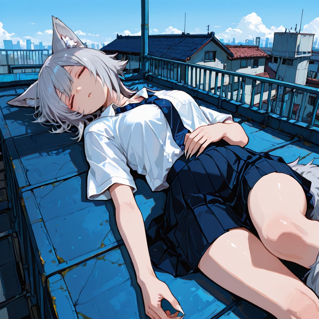 まだ寝てるオオカミ娘
