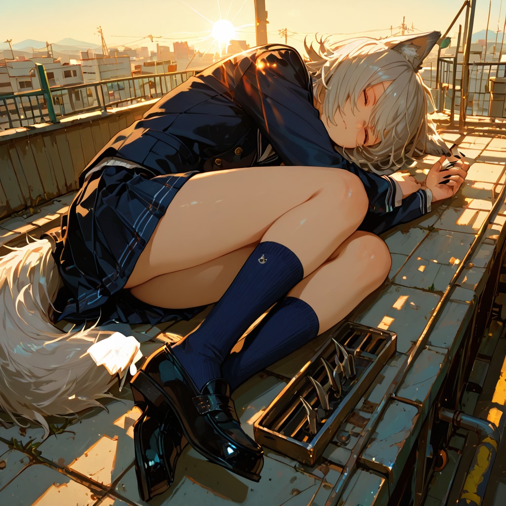 まだ寝てるオオカミ娘