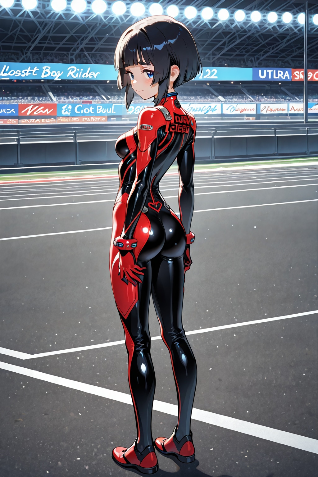 サーキット・ライダースーツ編、後ろから | の人気AIイラスト・グラビア