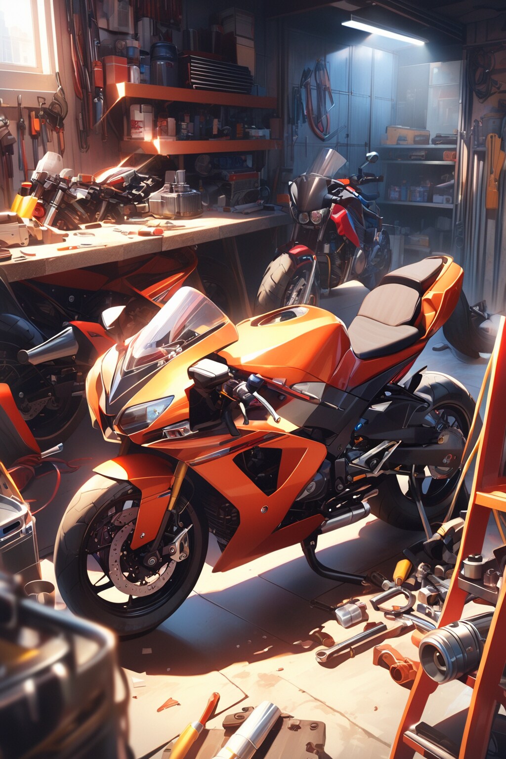 バイクにまたがる女の子