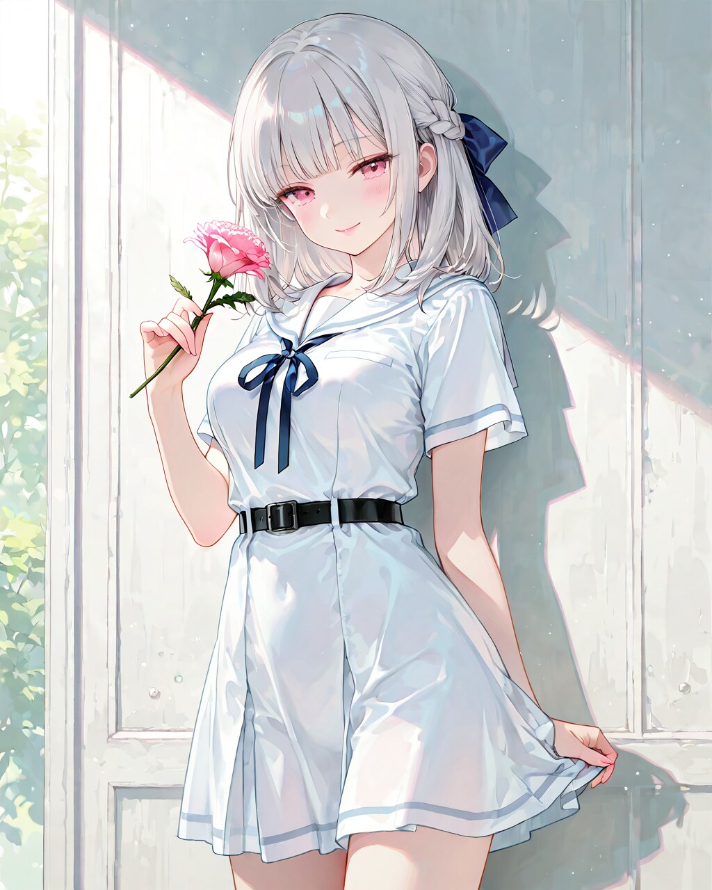 少女と一輪