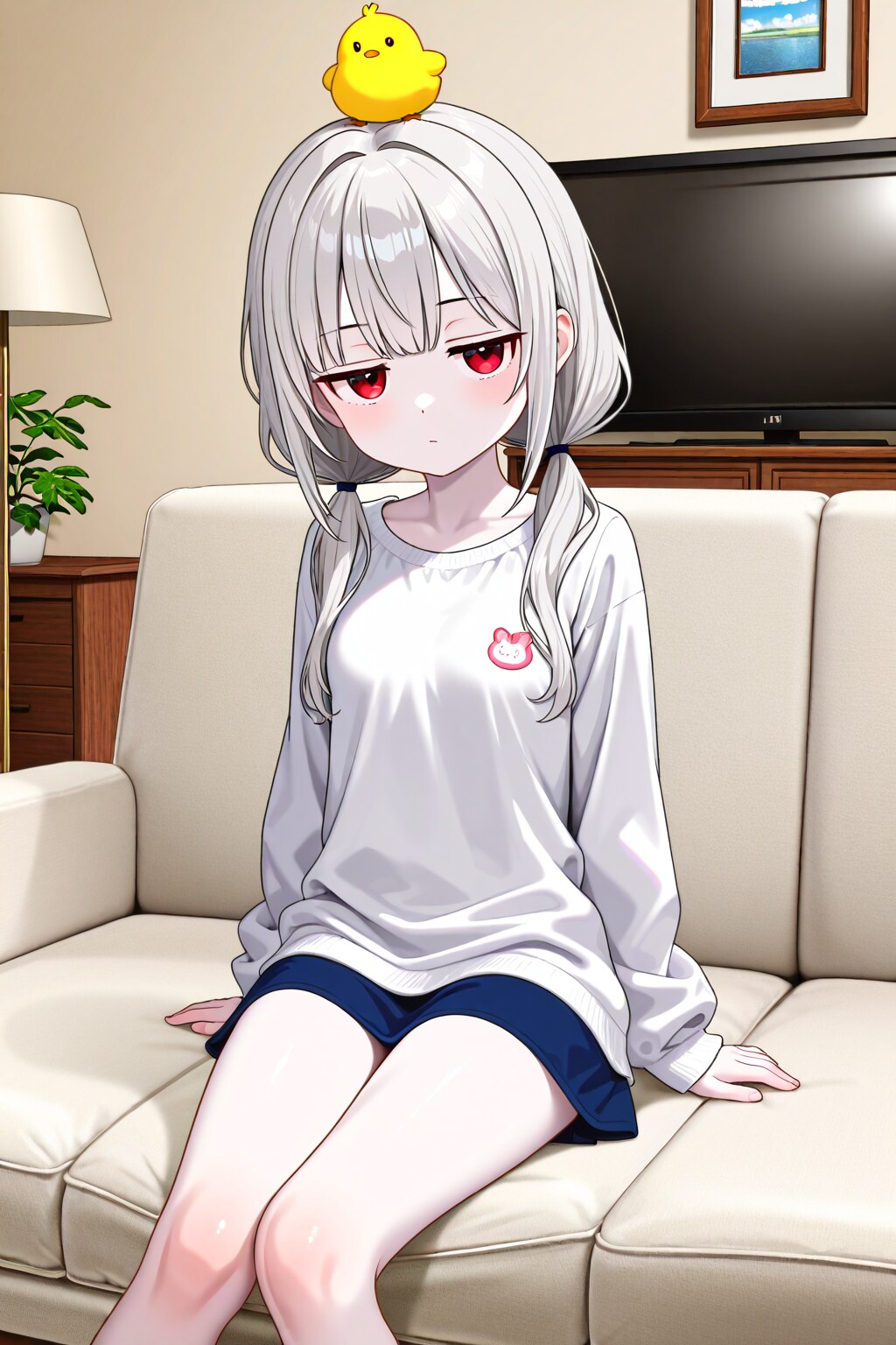 うちの子にひよこを乗せる