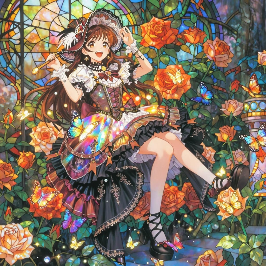 花に囲まれる花娘