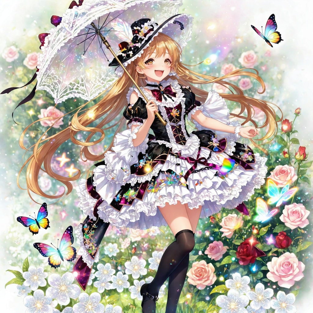 花に囲まれる花娘