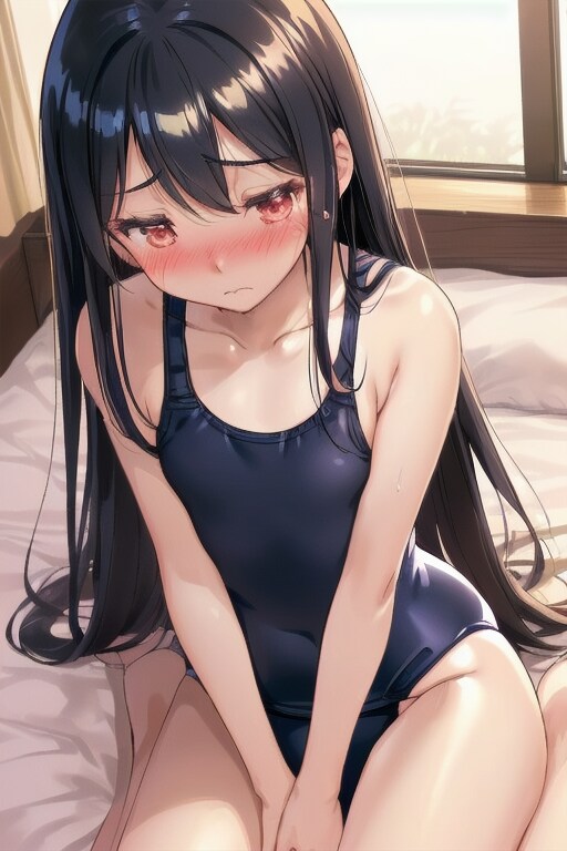 お部屋でこんな格好、恥ずかしいよ・・・。