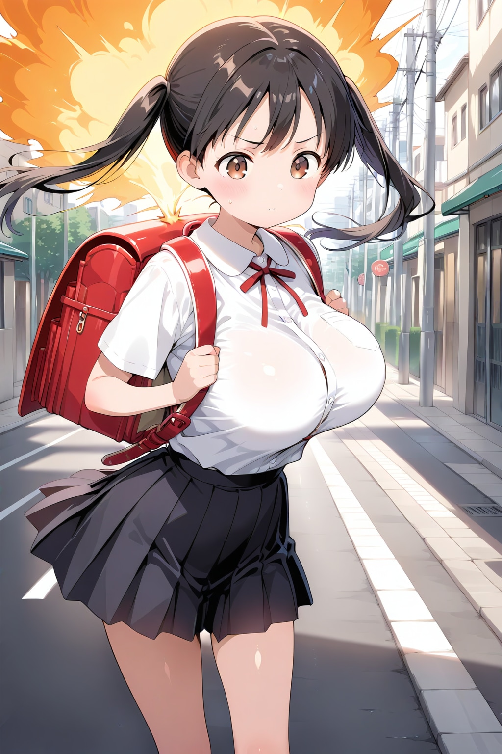 下校途中に機嫌を損ねた女の子