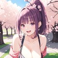 桜の木の下で 2枚目