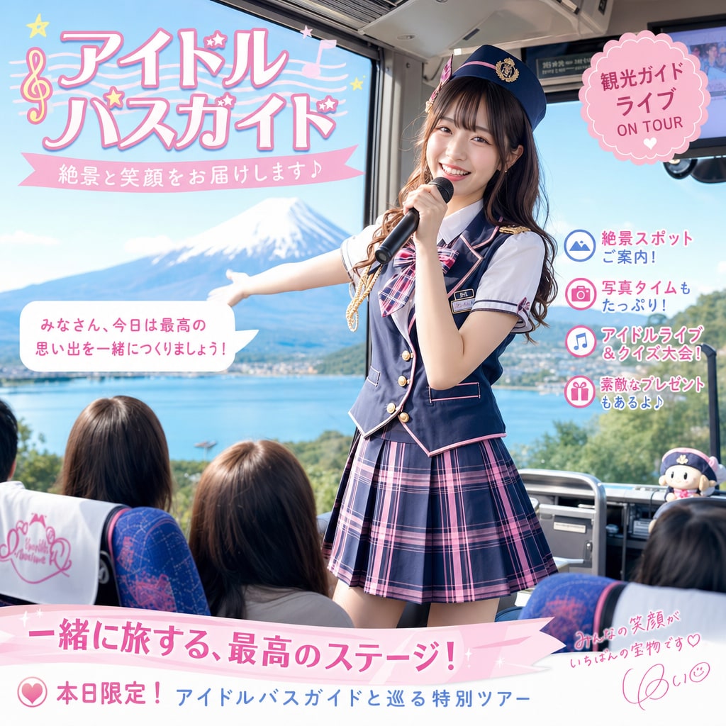 アイドルバスガイド絶景ツアー | の人気AIイラスト・グラビア