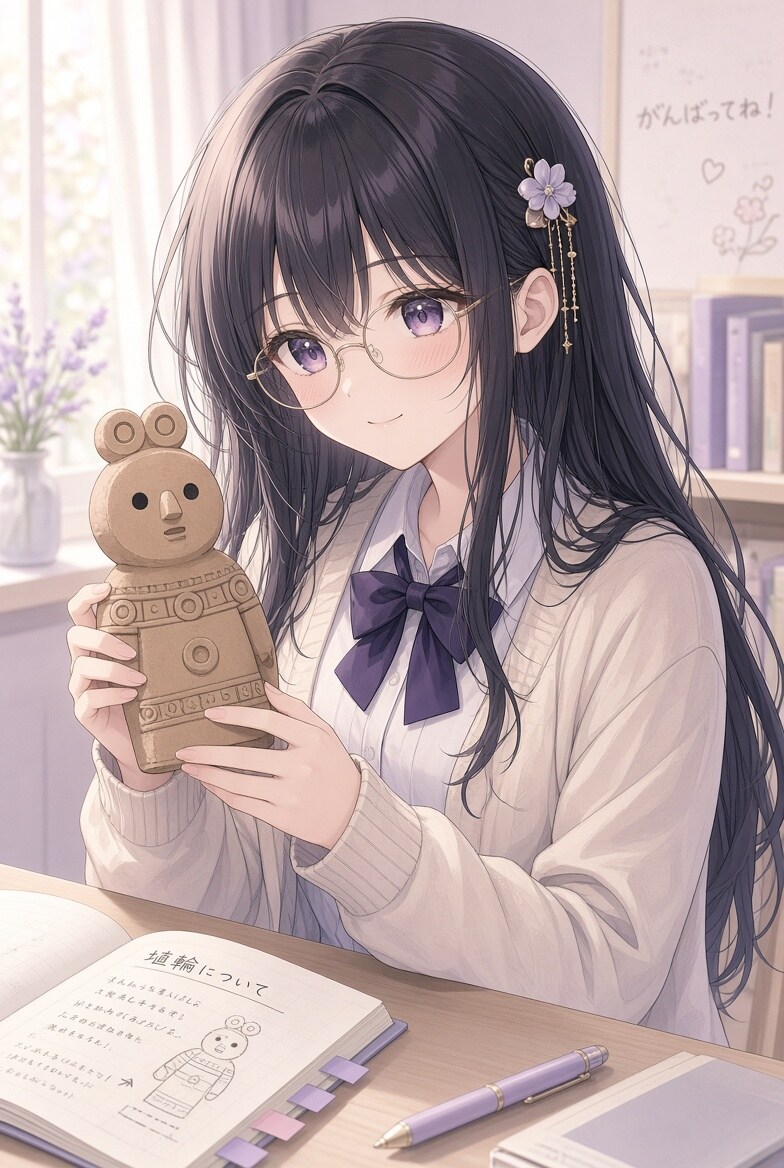 埴輪と黒髪メガネ | の人気AIイラスト・グラビア