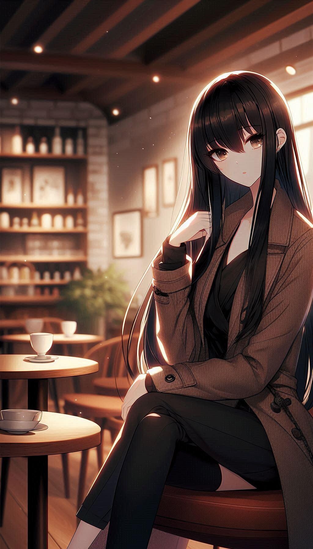 カフェで休憩中