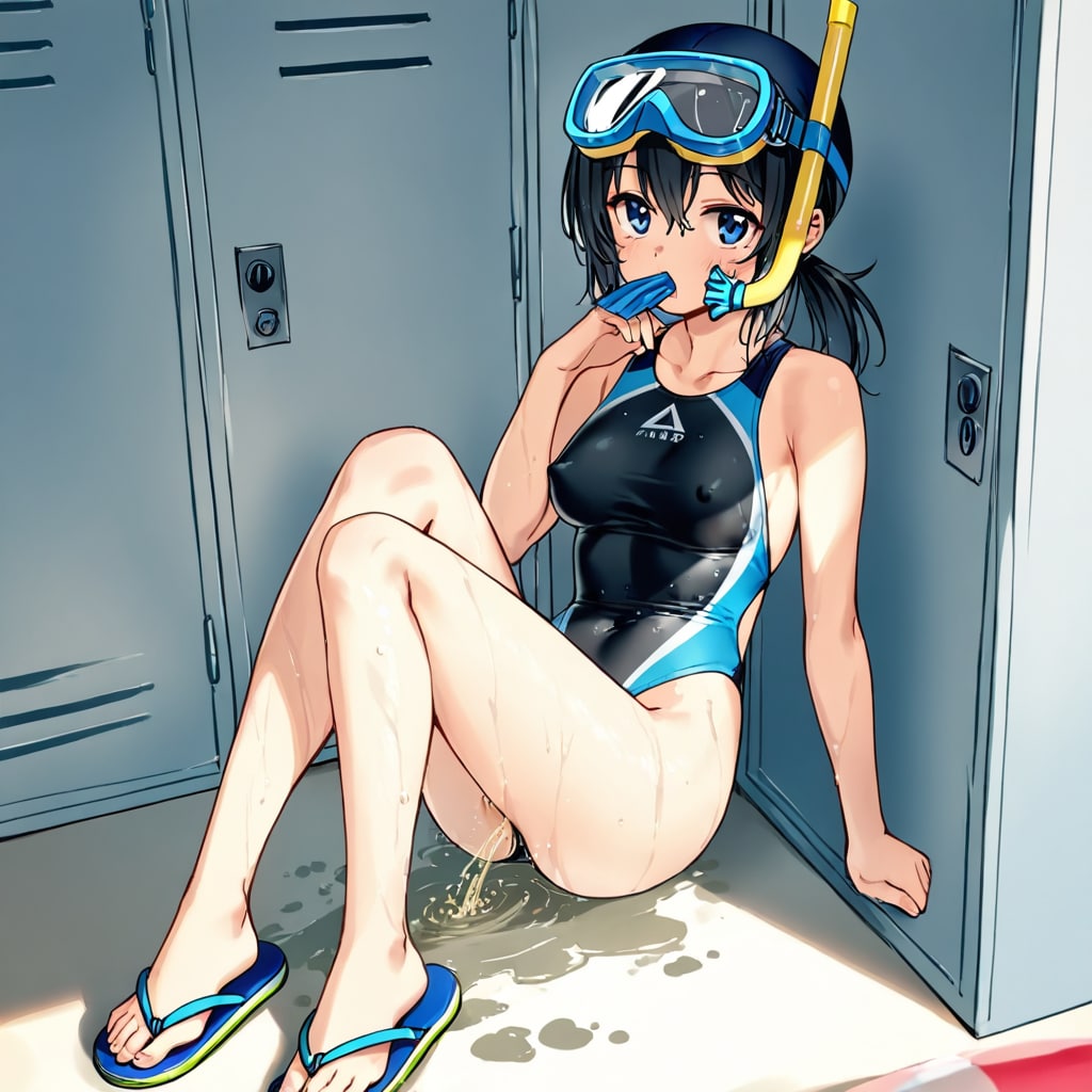【番外編】ロッカーでおしっこをする競泳水着の少女