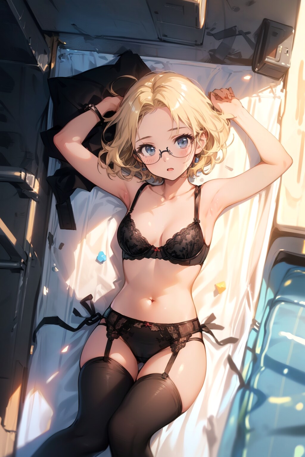 下着の眼鏡っ娘