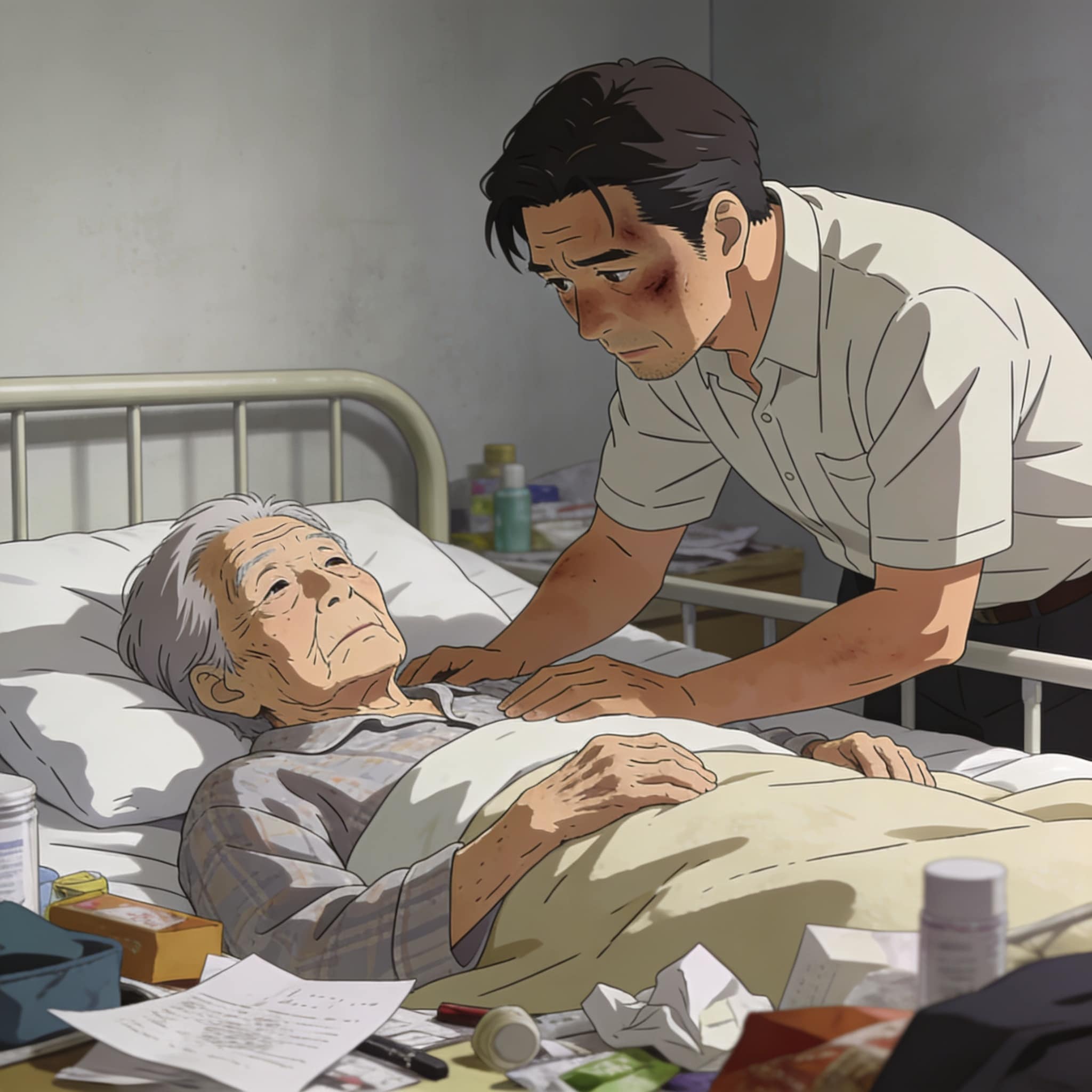 親の介護をする息子 | の人気AIイラスト・グラビア