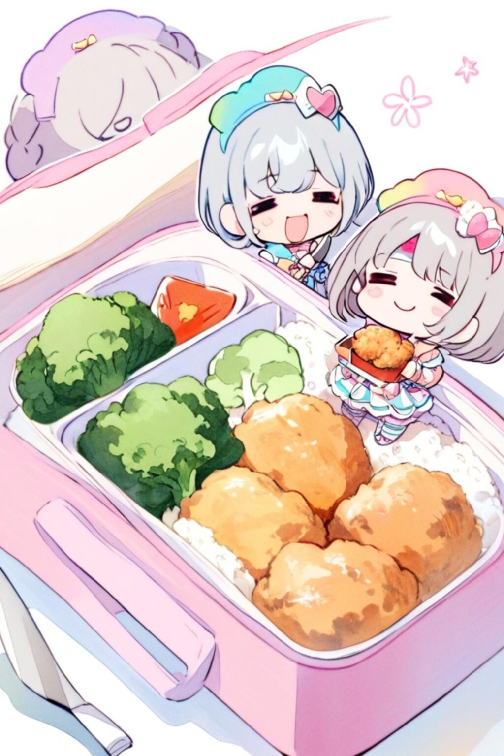 銀髪ちゃんとお弁当