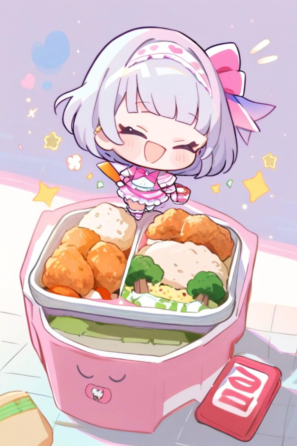 銀髪ちゃんとお弁当