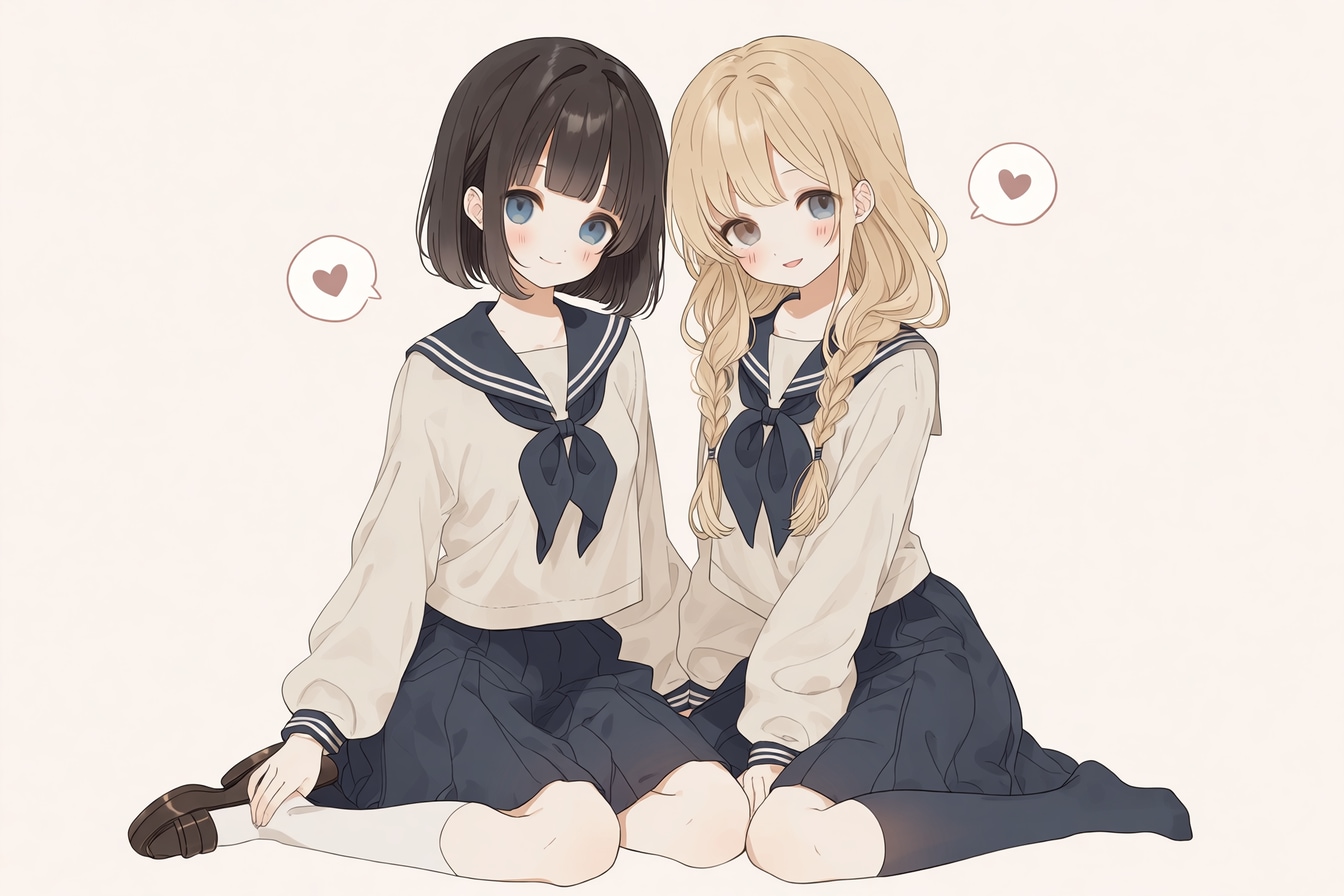 二人のJK293 | の人気AIイラスト・グラビア