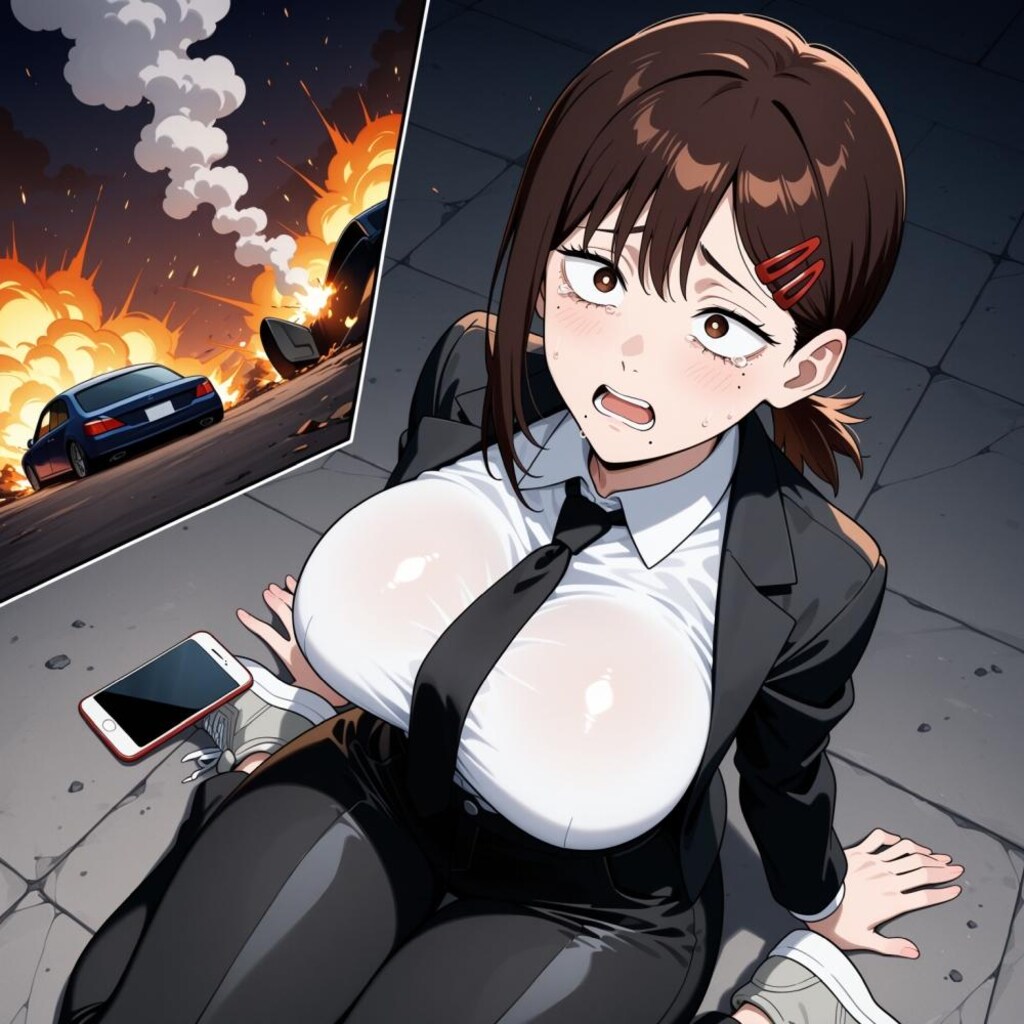 スマホ＆車壊れたスーツコスプレ困り顔人妻等