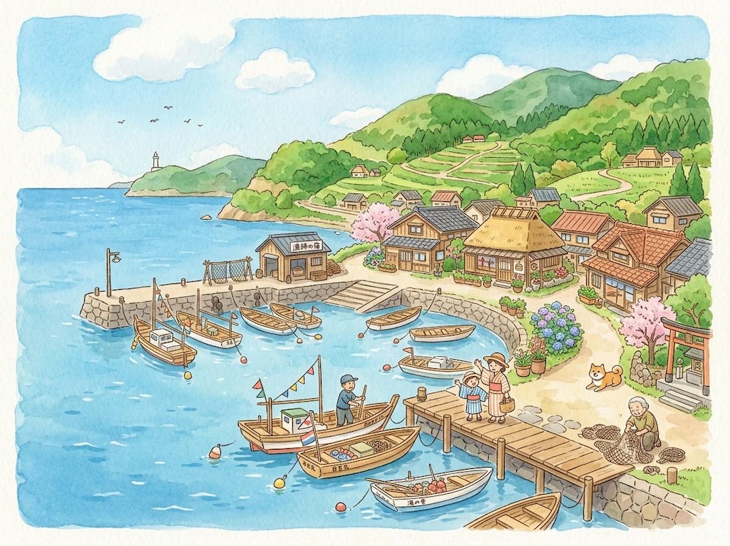 まるで絵本みたいな日本の港町