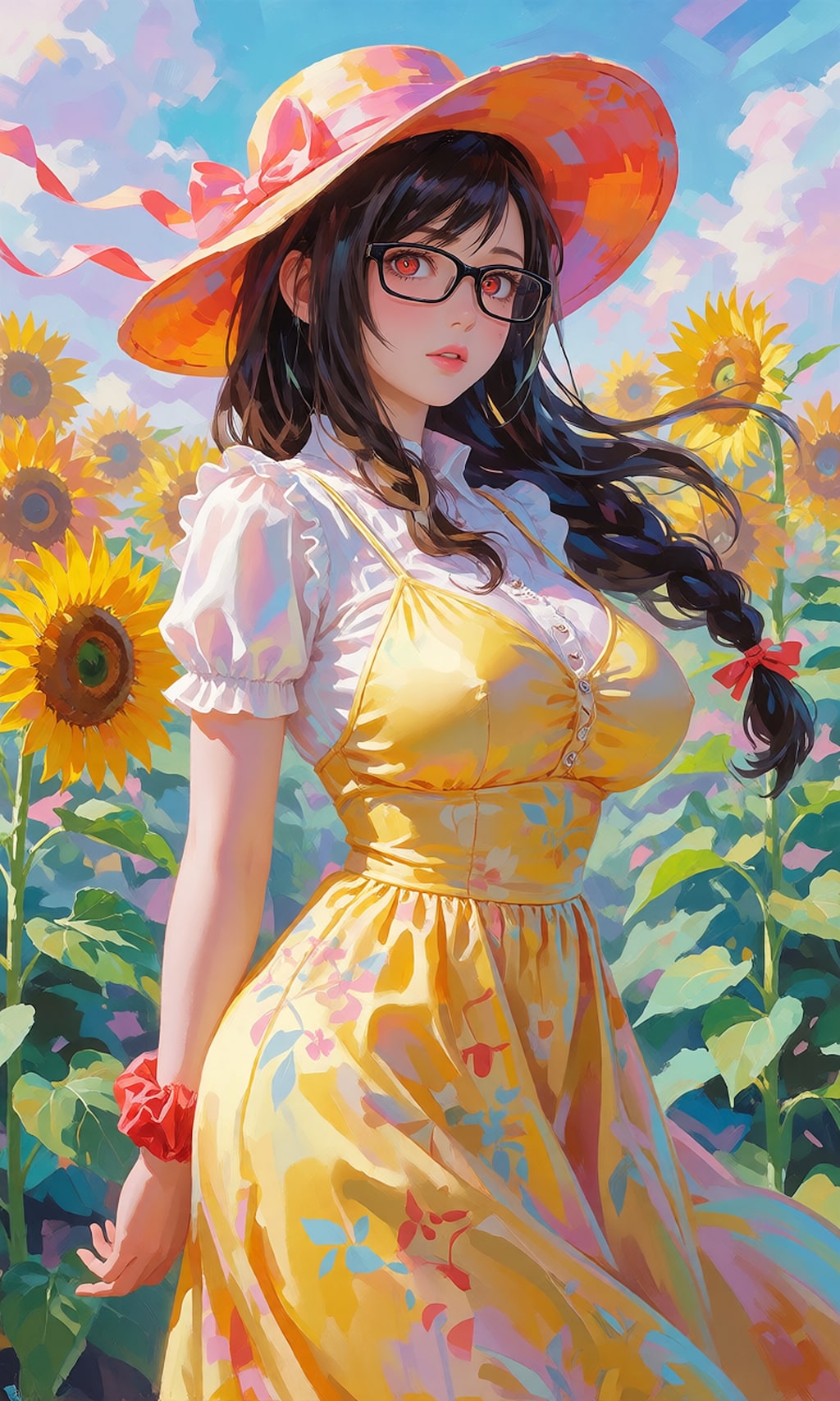 ひまわり畑のティファさん