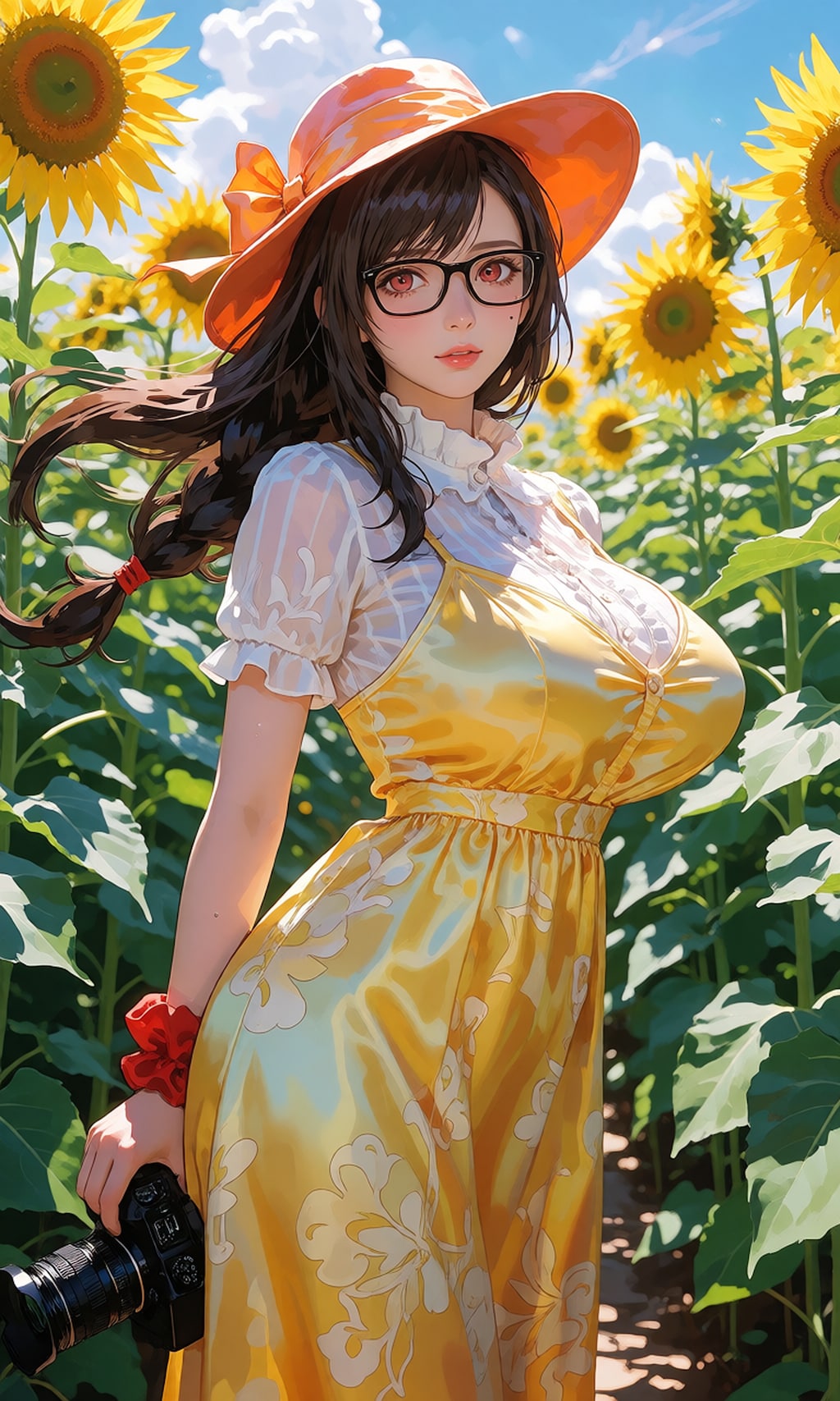 ひまわり畑のティファさん