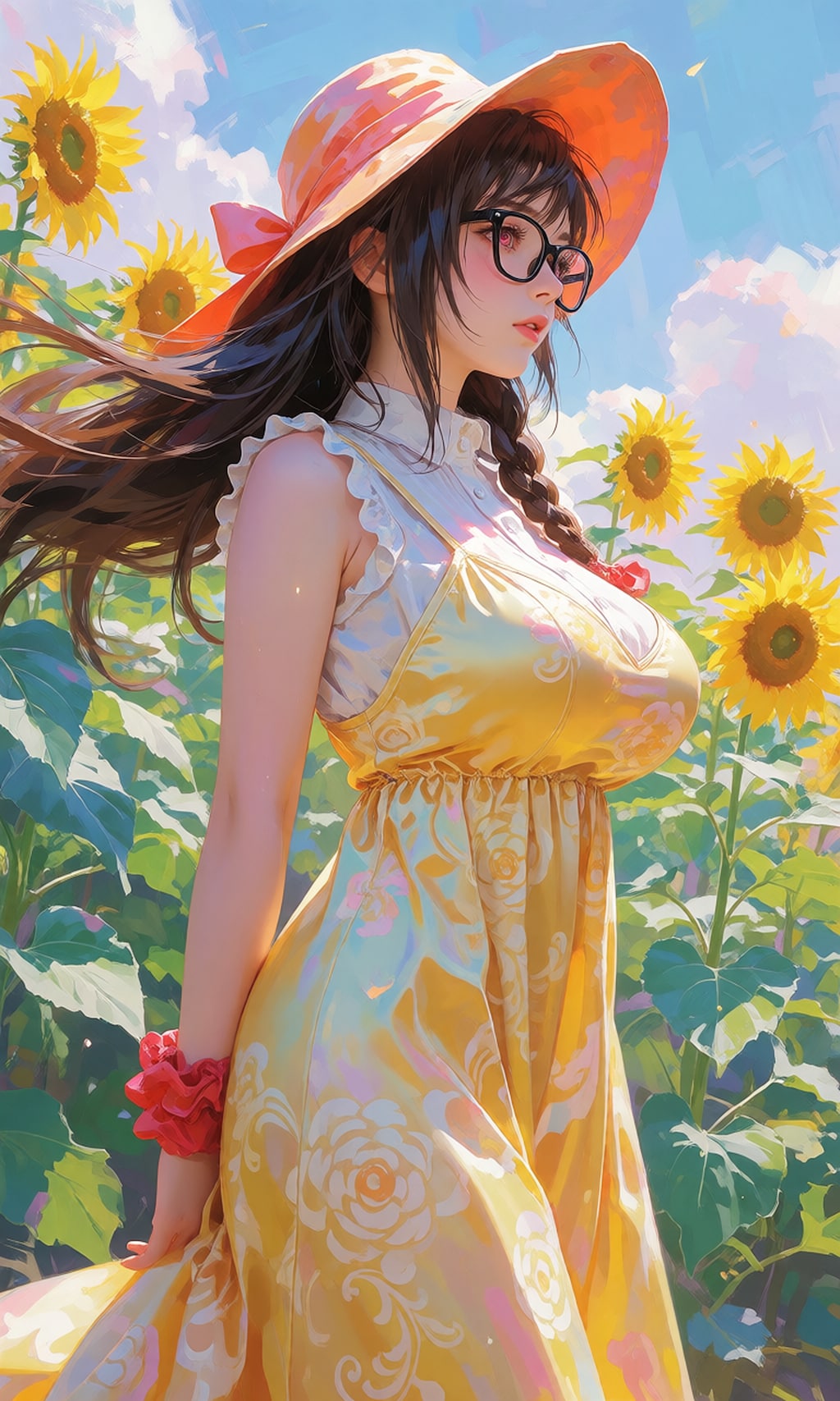 ひまわり畑のティファさん