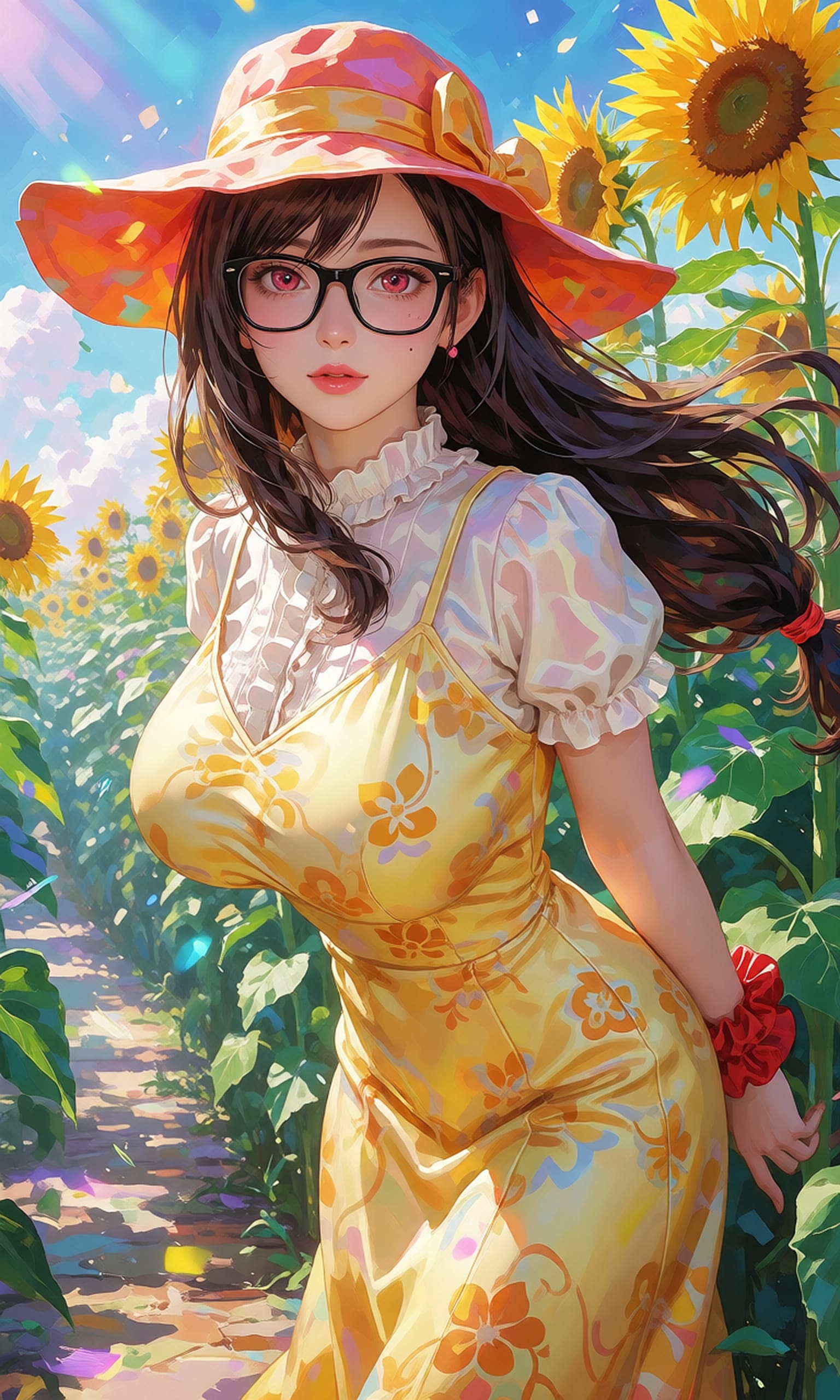 ひまわり畑のティファさん