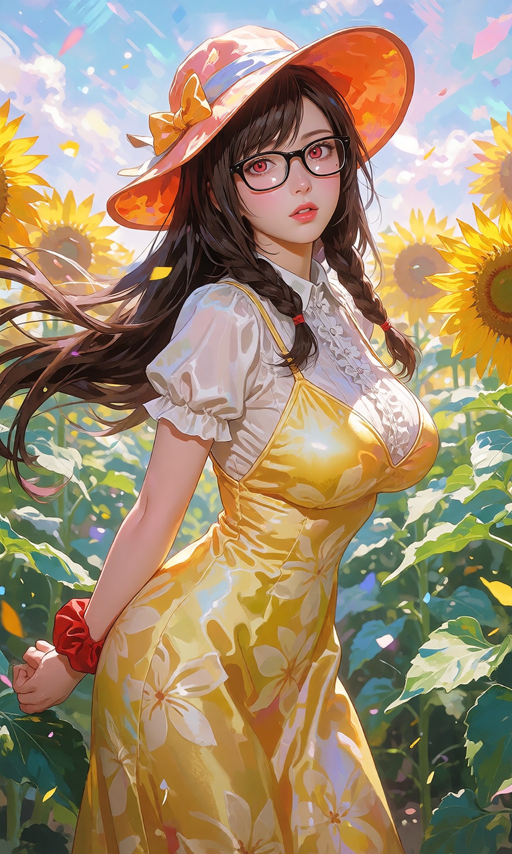 ひまわり畑のティファさん