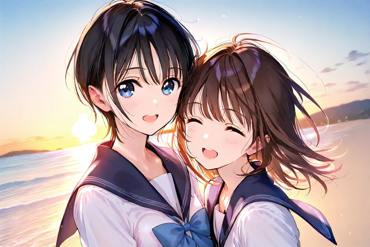 sunset beach(WAVE)(19) | の人気AIイラスト・グラビア