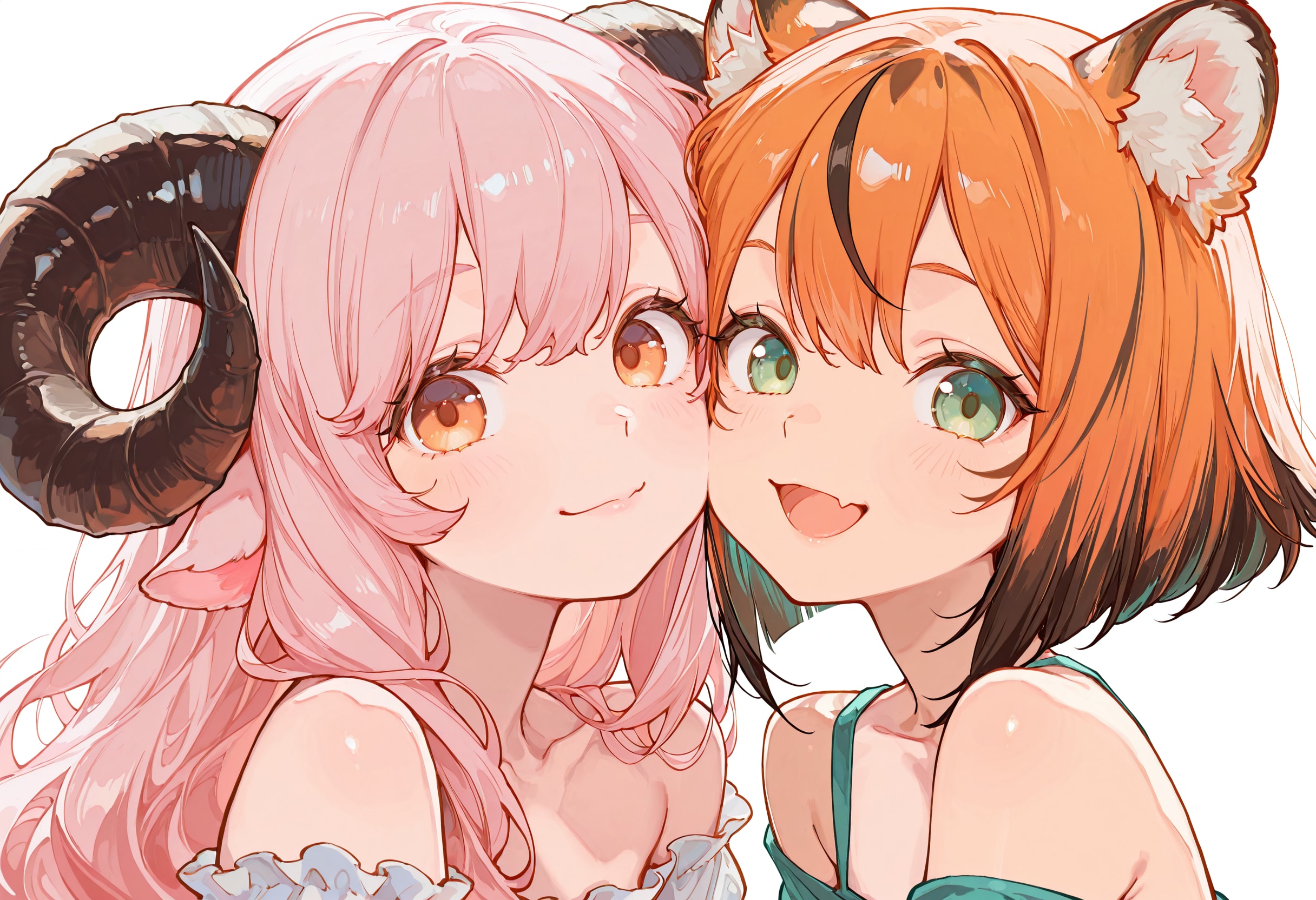 imknp7144さんの羊耳ちゃんと虎耳ちゃんがカワイイ