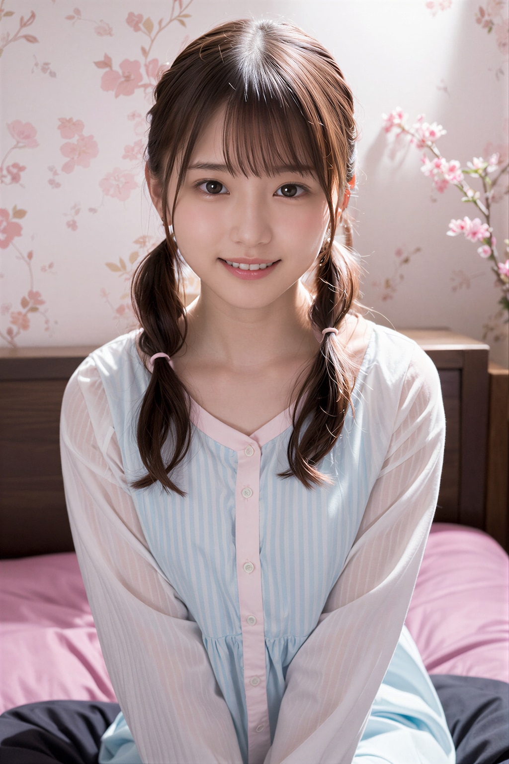 部屋着の女性
