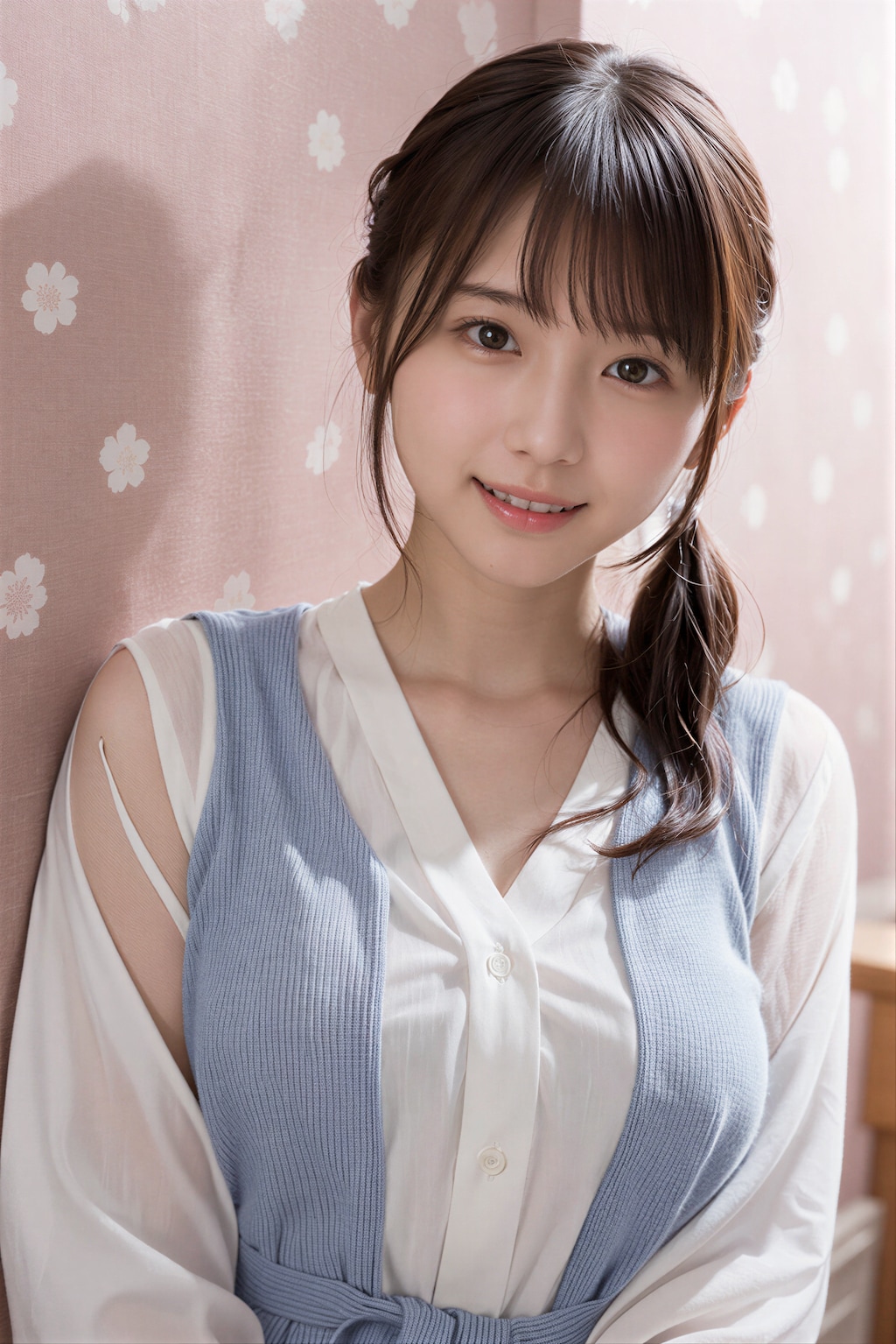 部屋着の女性
