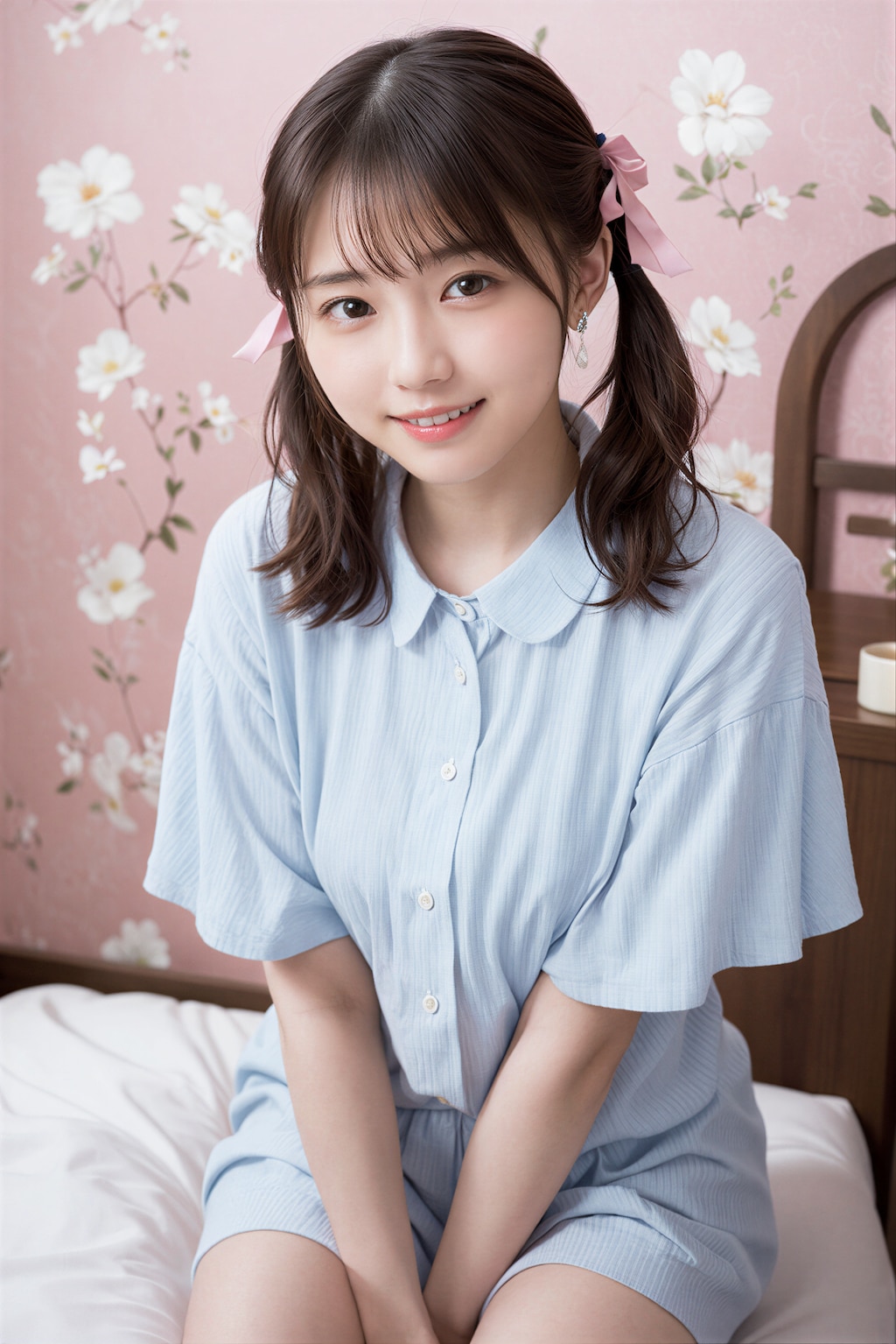 部屋着の女性