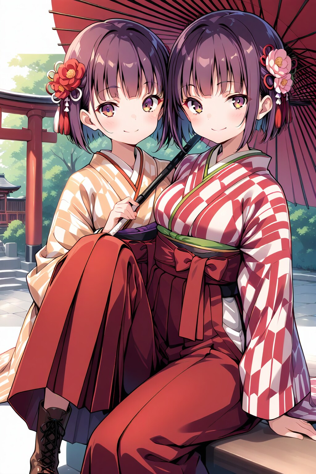 着物と唐傘　#大正ロマン