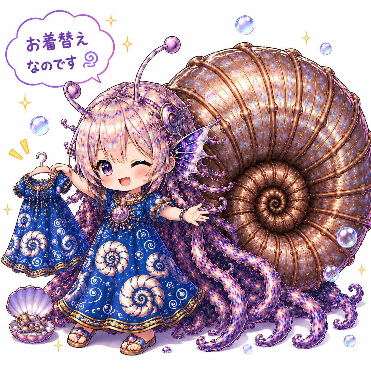 アンモナイトガールのお着替え
