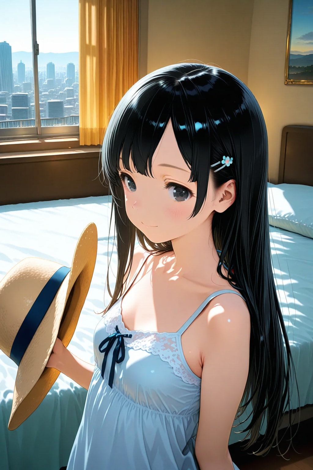 ホテルに着いた三女ちゃん⛄✨