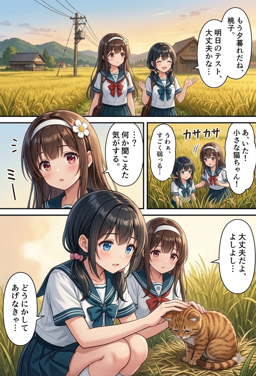 夕暮れのひだまり猫