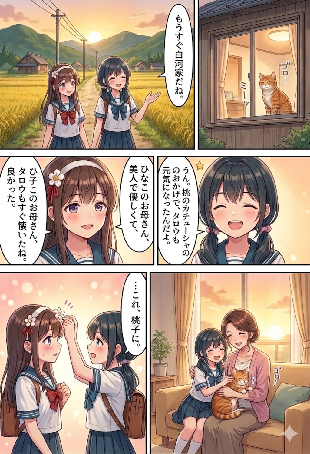 夕暮れのひだまり猫