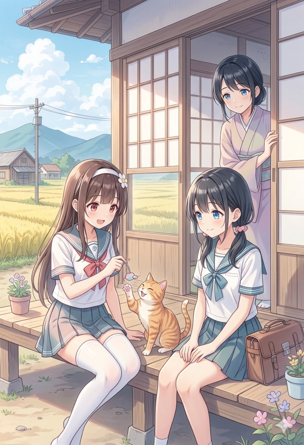夕暮れのひだまり猫