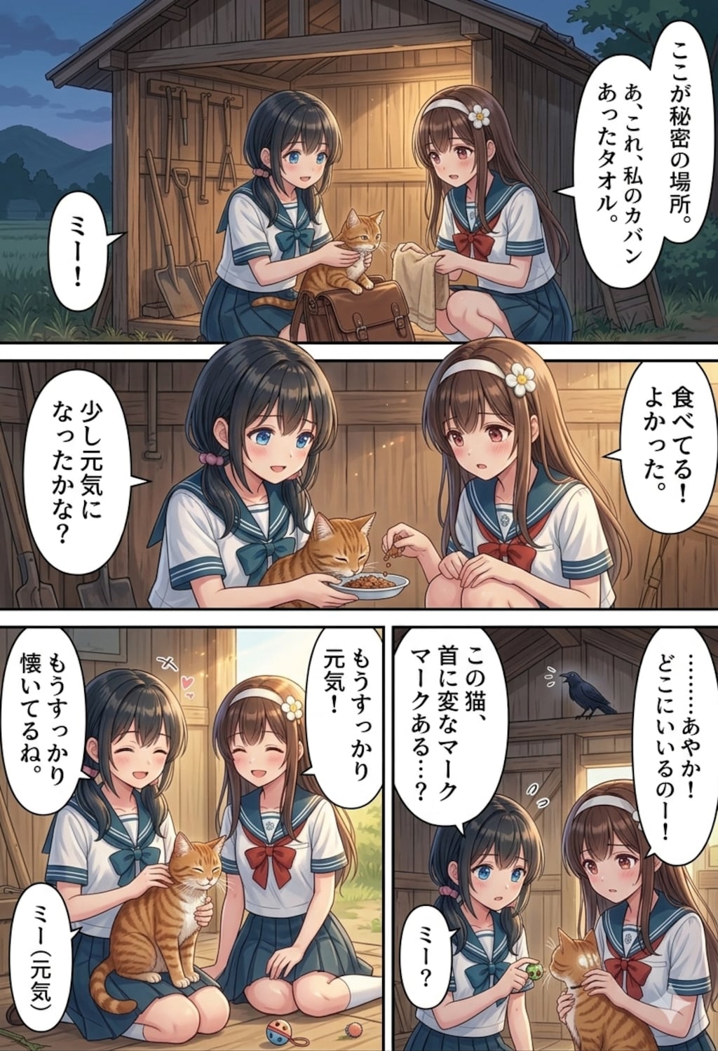 夕暮れのひだまり猫
