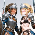 睨み合う女戦士 2枚目