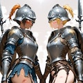 睨み合う女戦士 3枚目