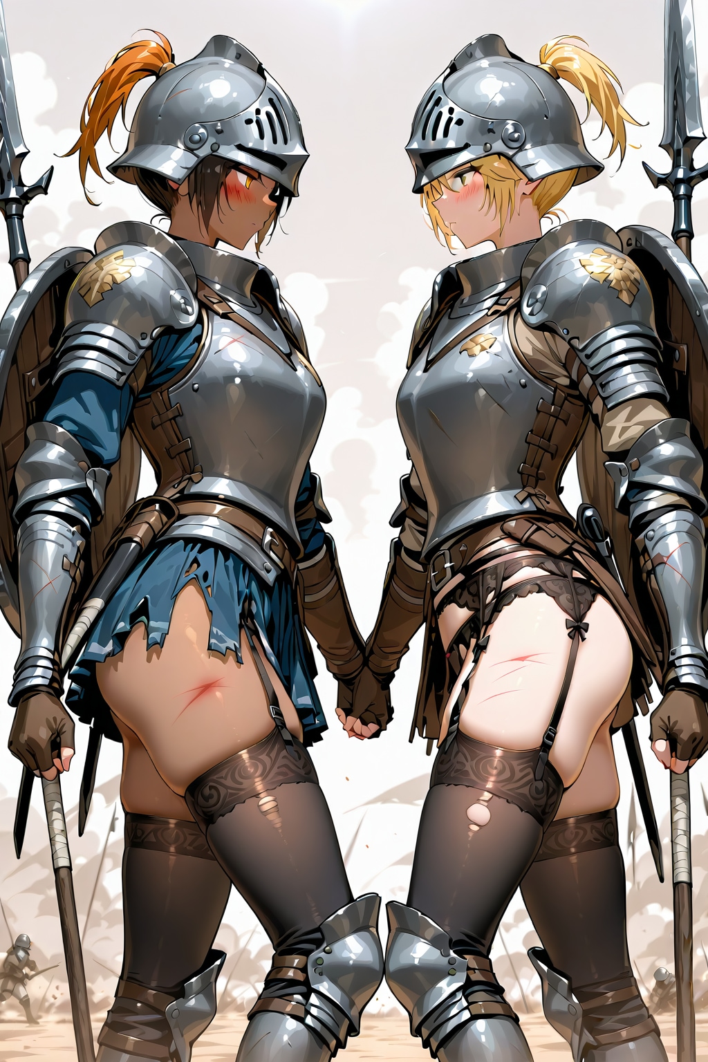 睨み合う女戦士