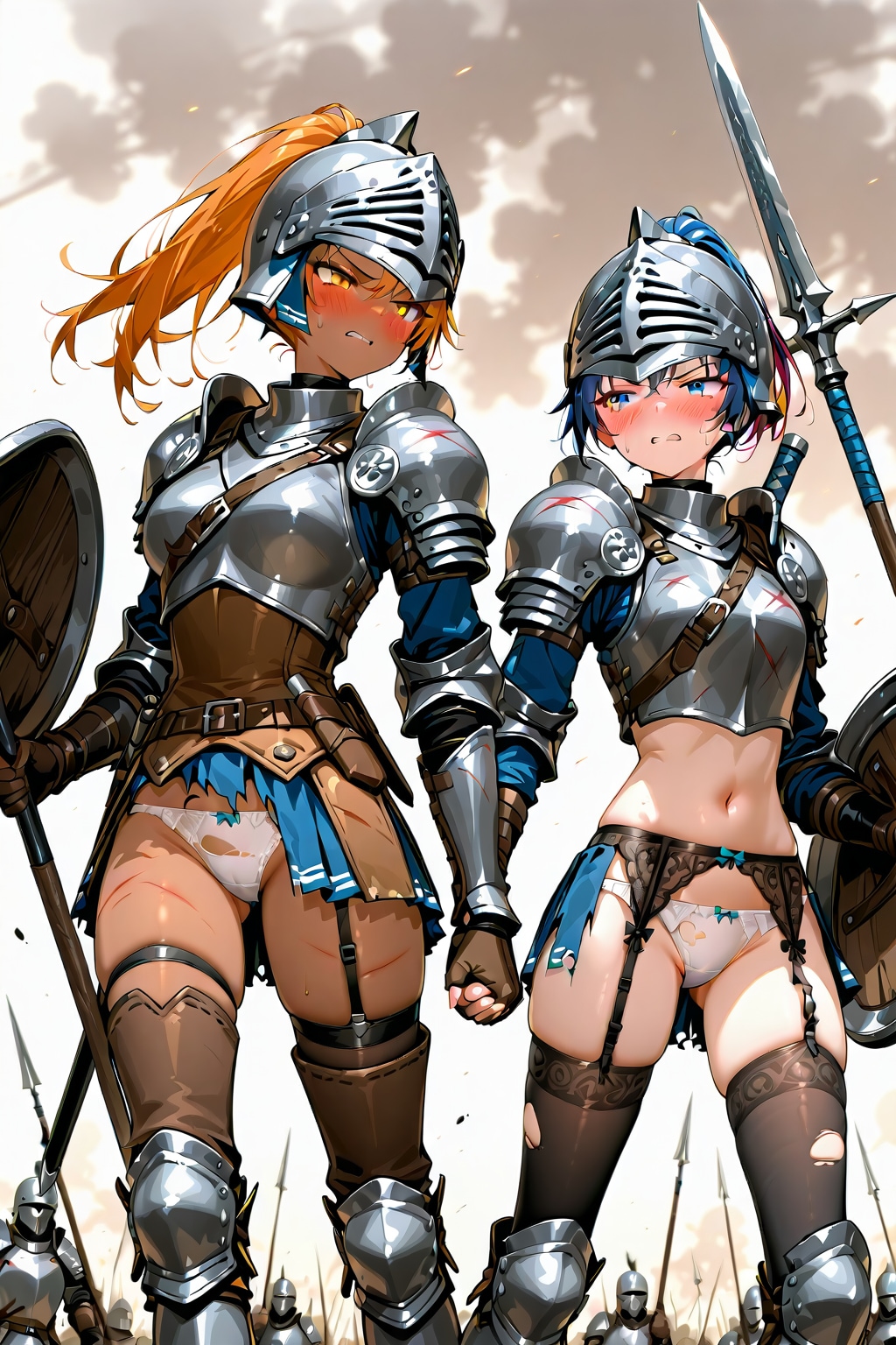 睨み合う女戦士