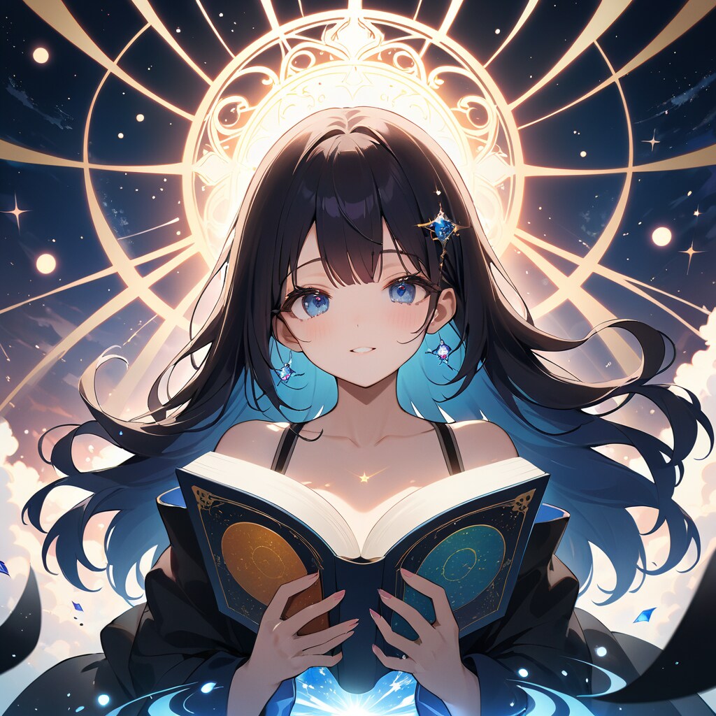 量子力学の本を読む少女