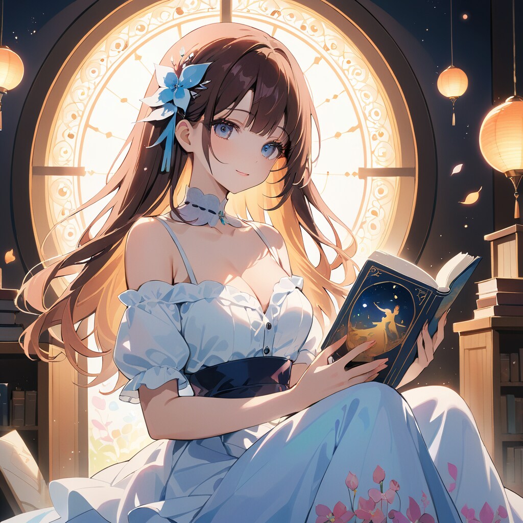 量子力学の本を読む少女