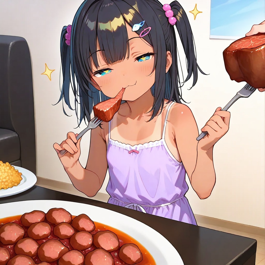 スパゲッティを食べるこなつちゃん